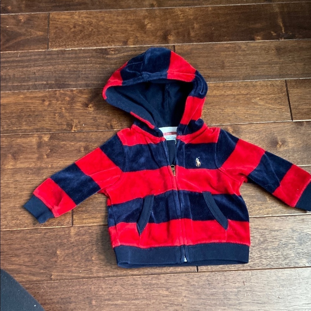 Ralph Lauren Blue and Red Striped Hoodie